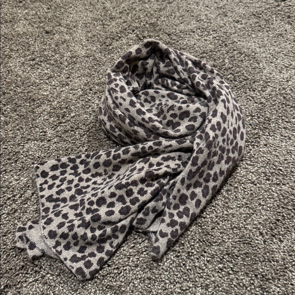 Autumn Cashmere Animal Print Scarf in Brown and Cream